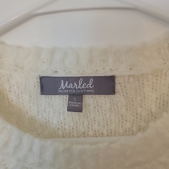 Marled Reunited Clothing Womens Small Sweater Yellow And White Striped - Picture 3 of 4